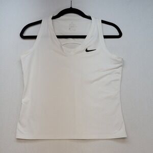 Nike Court Tennis Tank Top Womens Small White Slim Fit Dri-FIT Racerback Cutout